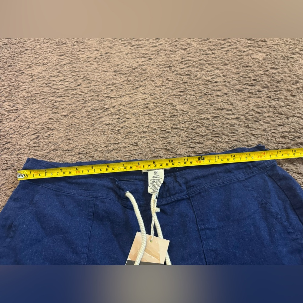 2 FOR $20 Ashley Free Style Blue Linen Blend Pull On Pants MidRise 16 x 31 L NEW - Picture 6 of 8